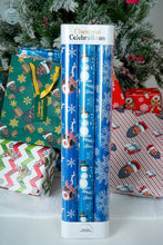 Load image into Gallery viewer, Chestnut Celebrations Blue 3-Pack Black Christmas Wrapping Paper