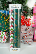 Load image into Gallery viewer, Chestnut Celebrations Green 3-Pack Black Christmas Wrapping Paper