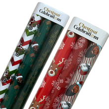 Load image into Gallery viewer, Chestnut Celebrations Red & Green Wrapping Paper Bundle