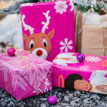 Load image into Gallery viewer, A Chestnut Black Christmas Wrapping Paper (Pink)
