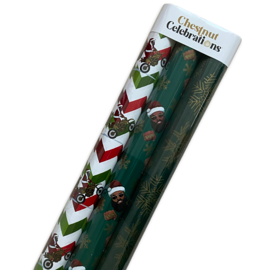 A Chestnut Black Christmas Wrapping Paper (Green)