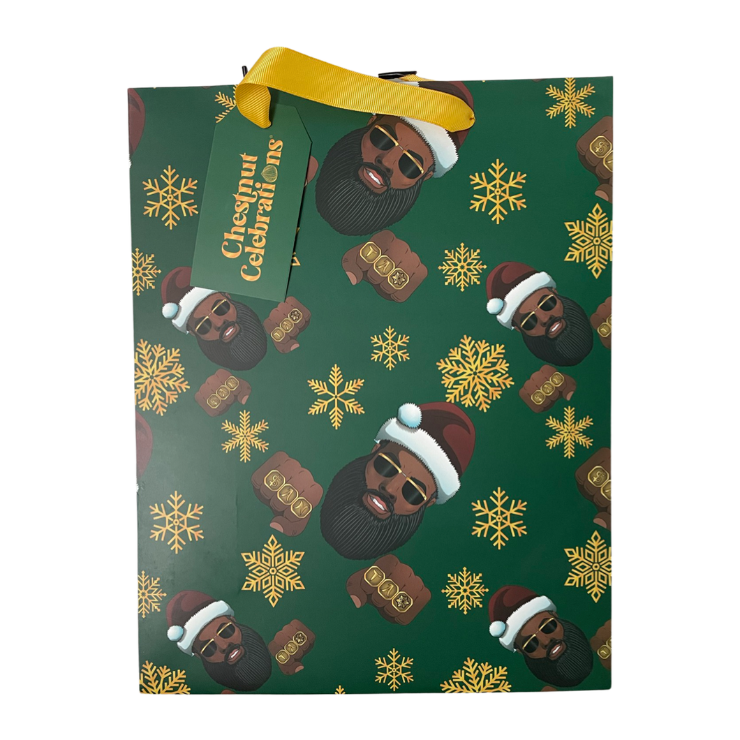 Chestnut Black Christmas Santa Gift Bag